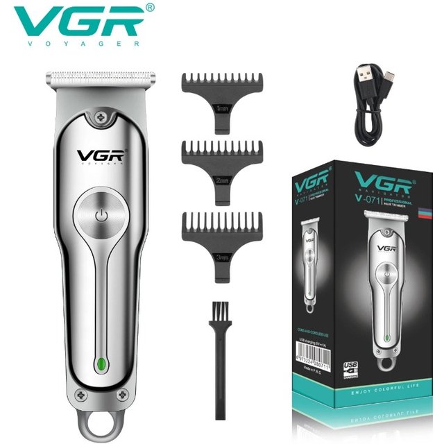 VGR Hair Trimmer Professional Hair Clipper Wireless Beard Hair Cutting Machine Rechargeable Electric Face Trimer for men V-071