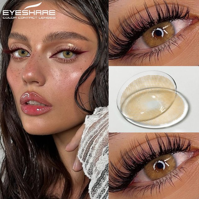EYESHARE 1pair Natural Colored Contact Lenses Brown Eye Lenses Gray Makeup Eyes Pupils Lens Yearly Green Beautiful Pupils Yearly