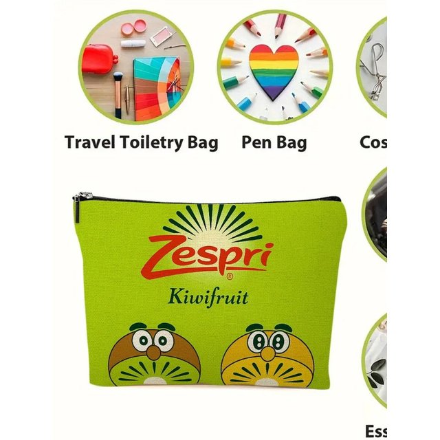 A Fun Kiwi Makeup Bag - Cute Multi-functional Zipper Pouch for women, Jewelry Storage Bag