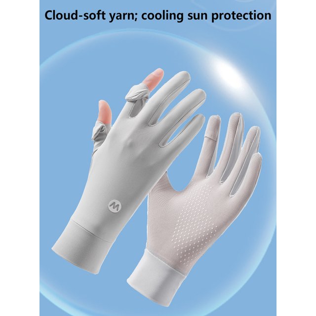 Sunscreen Ice Silk Breathable Gloves for unisex Summer Outdoor Sports Cycling Driving Gloves Touch Screen Sunscreen Quick Drying