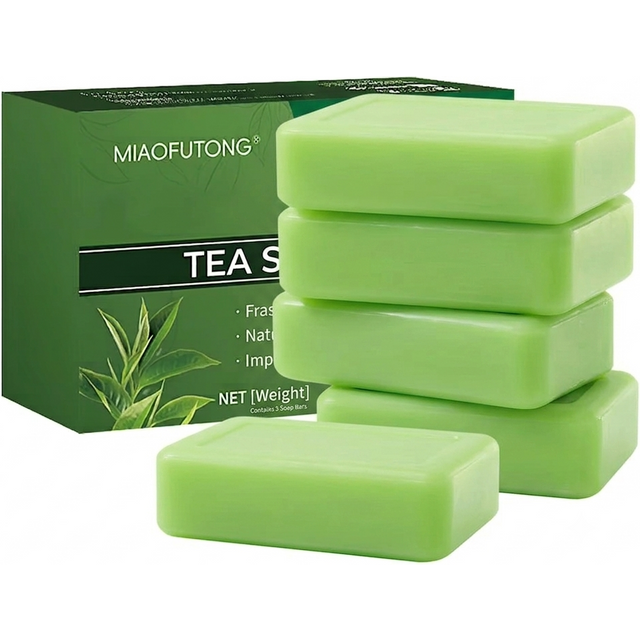 Natural Tea Tree Oil Cleansing Bar Face Body Soap for Acne Relief Moisturizing Skin Care Plant-Based Bath Soap 100g
