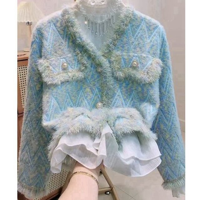 Cardigan en velours de vison pour femme, manteau à glands, veste coréenne, tempérament, petit parfum, sens de la mode, automne et hiver