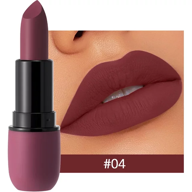6-Color Matte Lipstick Velvet Sexy Lips Smooth Contour Pencil Brown Lip Waterproof Long-Lasting Color Lips Lipgloss Makeup