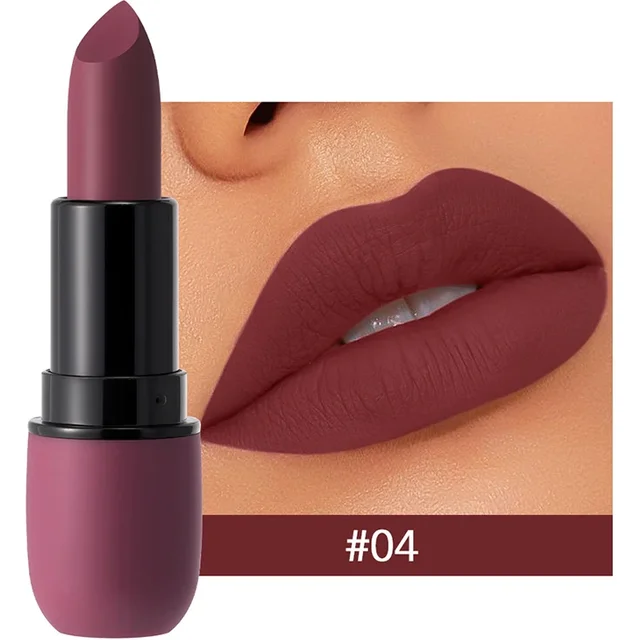 6-Color Matte Lipstick Velvet Sexy Lips Smooth Contour Pencil Brown Lip Waterproof Long-Lasting Color Lips Lipgloss Makeup
