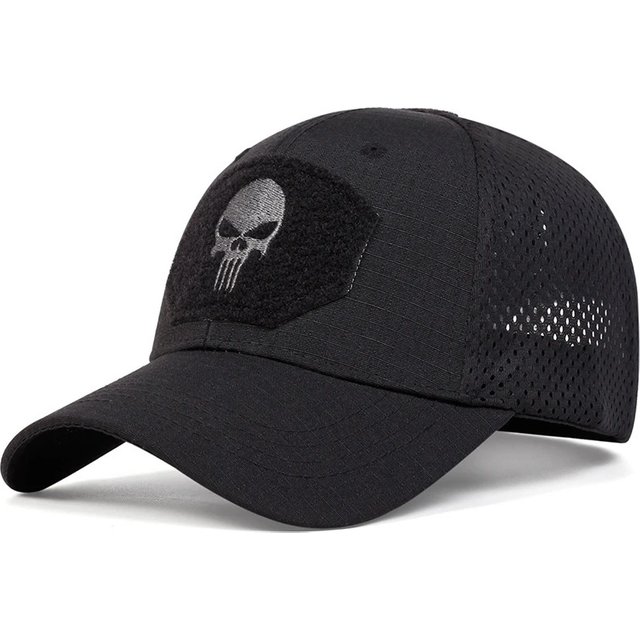 Unisex Skull Embroidered Top with Patch Breathable Baseball Caps Spring and Autumn Outdoor Adjustable Casual Hat Sunscreen Hat
