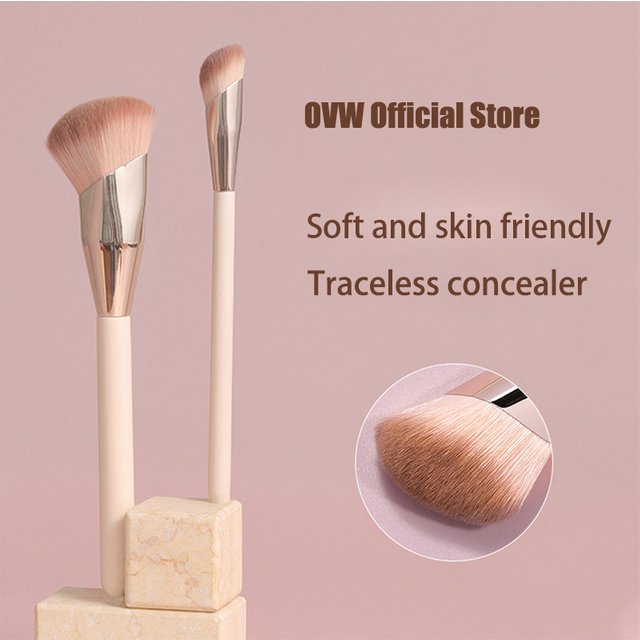OVW Makeup Brushes Liquid Foundation Concealer Blending Blush Brush 2PCS Oblique Head Face Contour Professional Makeup Tool
