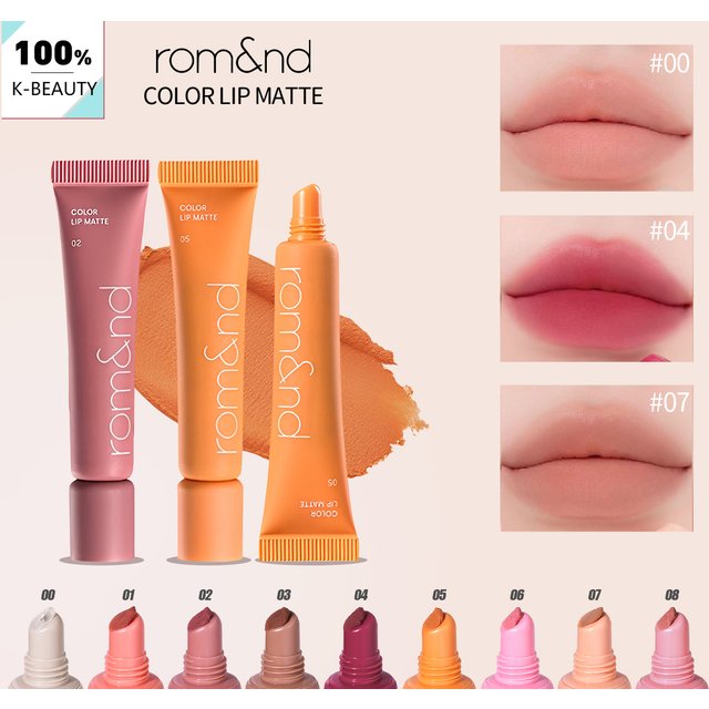 Rom&Nd Color Lip Matte, Mousse-Like, Lightweight Non-Drying, Blurring Lip Lines, Luxury Makeup, Korean Cosmetic Makeup