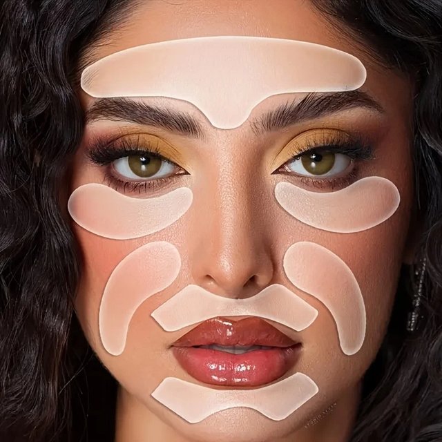 7PCS Reusable Silicone Anti-wrinkle Face Forehead Cheek Chin Pads Anti Aging Facial Skin Lifting Patches Wrinkle Remover Strips