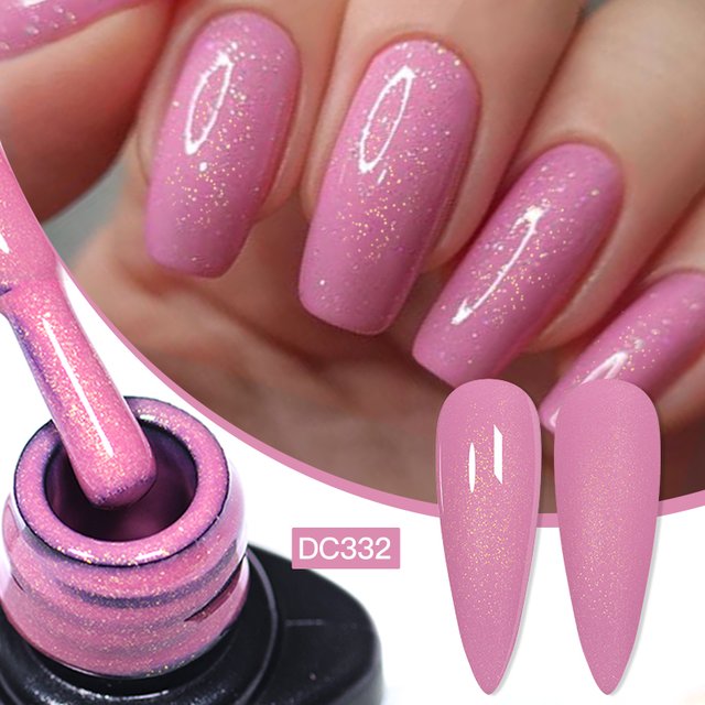 Pink Glitter Gel Nail Polish Champagne Red Sparkling Glitter Semi Permanent Soak Off UV Gel Varnish Manicure Nail Supplies DIY