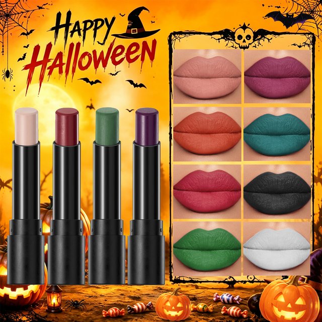 Halloween lip gloss, long-lasting color, easy to apply, velvet matte texture, Halloween makeup look