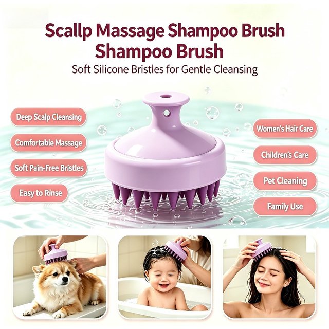 Scalp Massage Comb Body Massage Brush Bath Shower Brush Silicone Shampoo Brush Salon Hairdressing Tool Clean Scalp Thoroughly