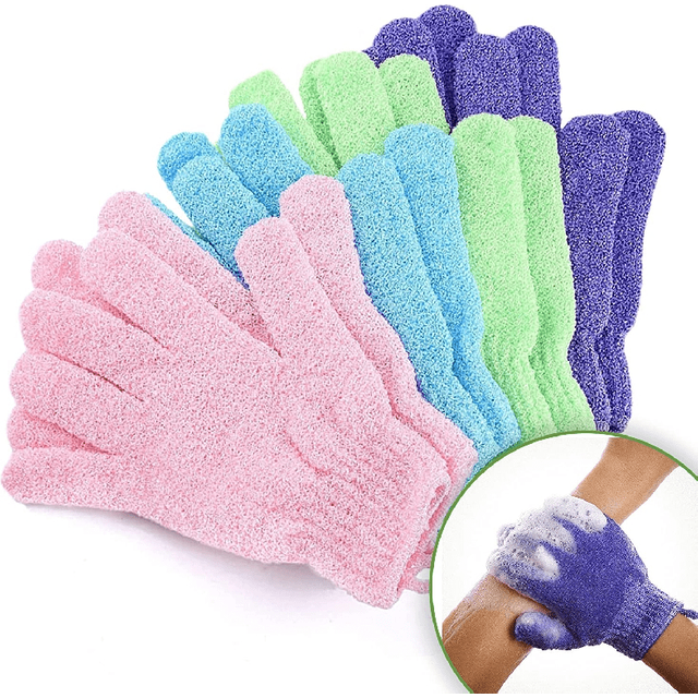1-4pcs Colourful Exfoliating Gloves, Bath Gloves For Shower, Double Sided Exfoliating Gloves, For Spa, Massage And Body Scrubs