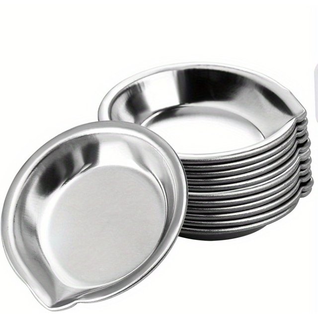 10-Pack Stainless Steel Mixing Palettes Multi-Purpose Metal Trays for Pigment Cosmetics Nail Adhesives Ideal for Makeup Artists