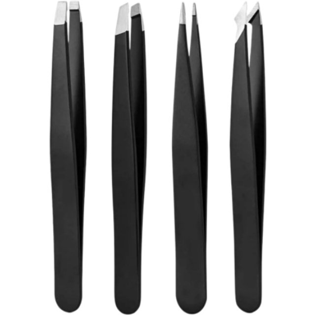 Stainless Steel Eyebrow Tweezers Slant & Flat Tip Precision Hair Remover For Eyebrow Ingrown Hair Eyelash Extension Beauty Tools