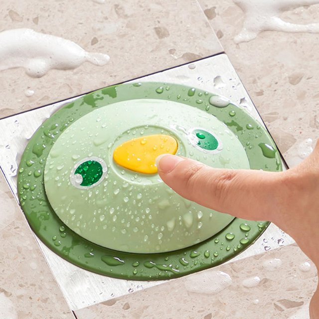 2Pcs Cartoon Bathroom Drain Stopper Shower Floor Drain Cover Filter Deodorant Anti-clogging Kitchen Sink Plug Drain Strainer