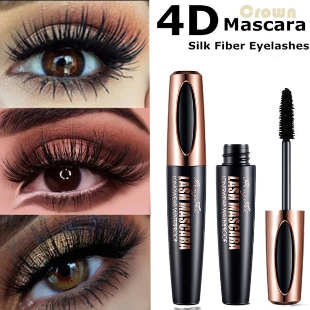 Mascara à friser les cils en Fiber de soie 4D, Mascara imperméable pour Extension de cils, cils