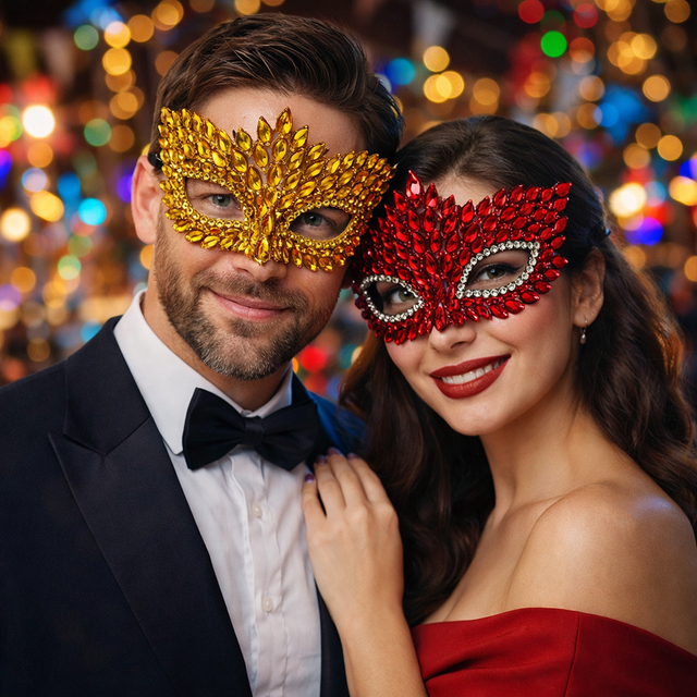Masque de fête en acrylique diamanté haut de gamme à faire soi-même, accessoire de costume pour bal masqué, masque facial de festival pour hommes et femmes, parfait pour les fêtes
