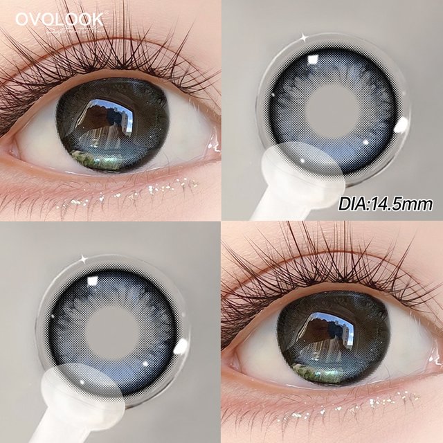 OVOLOOK-Fixed-Axis Half-Year Contact Lenses for Makeup Eyes Blue Lenses Myopia Color Contact Lenses Belleza Pupils Grey Lenses