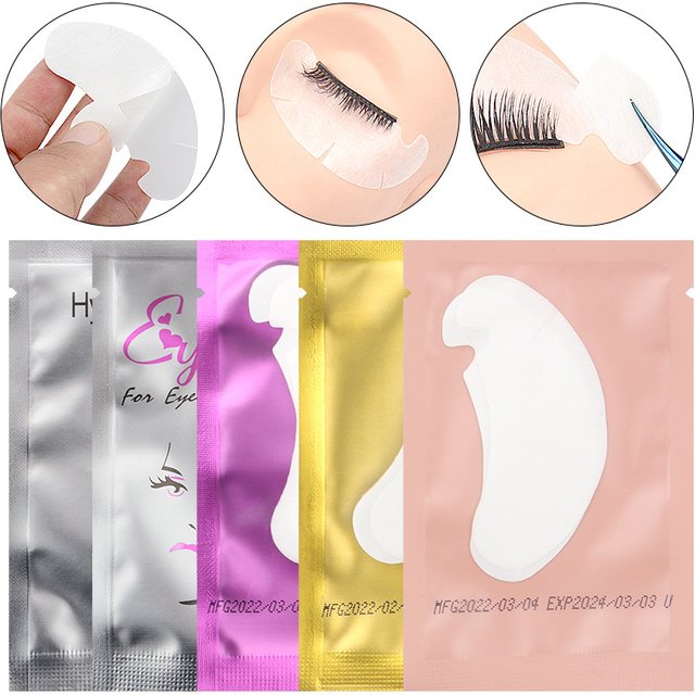 50pairs Eyelash Extension Eye Pads Grafted Lashes Hydrogel Patches U Shaped Gel Pads Eyelash Under Eye Pads Makeup Supplies