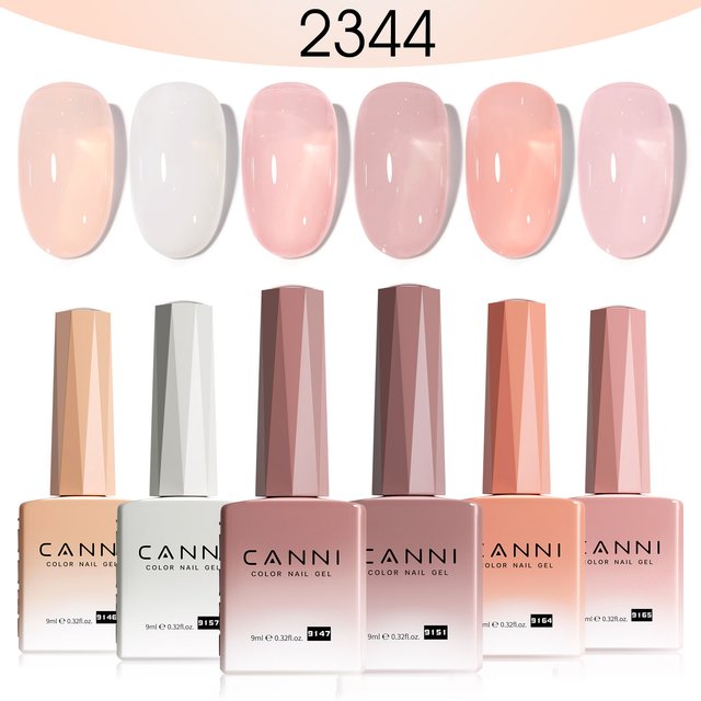 CANNI HEMA FREE TPO FREEGel Nail Polish Kit Jelly Pink Nude Collection Gorgeous Color Full Coverage Soak Off UV LED Gel Gift Kit
