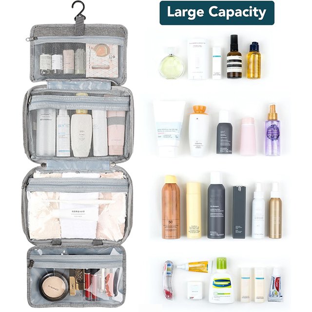 Women's Travel Waterproof Folding Dry and Wet Separation Toiletry Bag Portable Cosmetic Storage Bag Large Capacity Cosmetic Bag