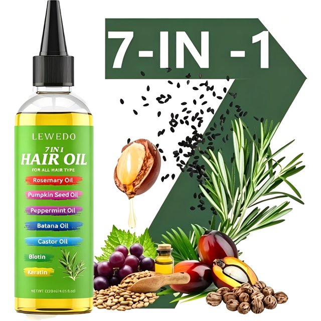 7-IN-1 Hair Oil for All Hair Types Natural Plant Oils Complex Hair Care Serum Reduces Breakage Hydration & Shine Hair Essence