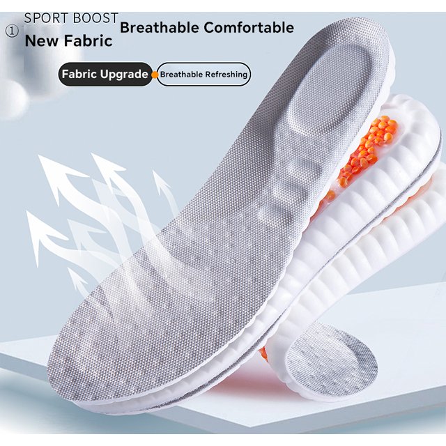 1 Pair Sport Insoles for Shoes Cushion Sole Soft Shock Absorption Deodorant Breathable Running Insoles