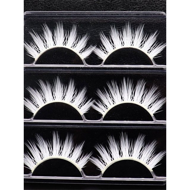 Eye Makeup Tools Halloween White Lashes Masquerade Party Natural Look False Eyelashes Reusable Cosplay White Eyelashes