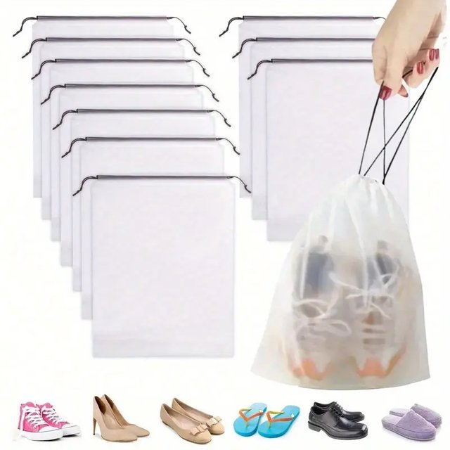 5/10/20PCS Portable Shoe Drawstring Eco Storage Bag for Sundries Travel Makeup Bag Waterproof Transparent Plastic Storage Bag