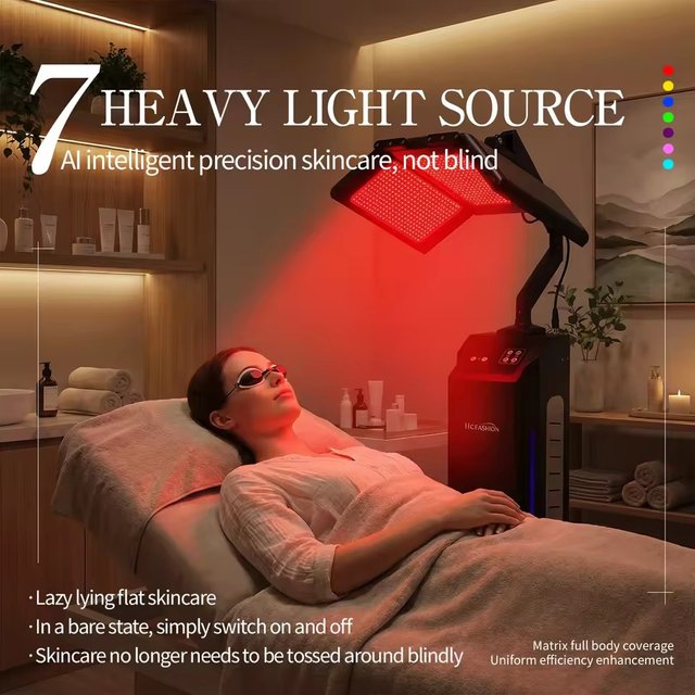 Facial PDT Emitting Facial Red Light Therapy Beauty Instrument with Voice Control for Facial Machine