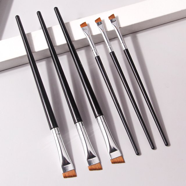 6 Pcs Popular Eye Makeup Brush High-End Ultra-Fine Thin Bevel Brush Eyeliner Brush Eyebrow Dyeing beauty makeup Tools