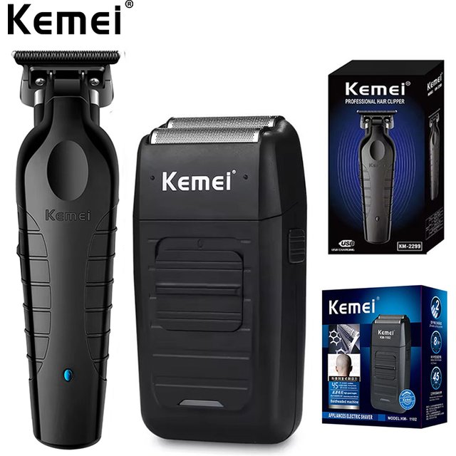 Kemei Professional Electric Hair Clippers USB Rechargeable Barber Trimmer Men's Electric Shaver Clippers KM-2299 KM-1102 Kit