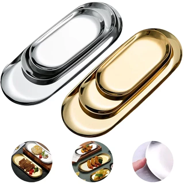 Stainless Steel Cosmetic Storage Tray False Nails Dish Tools Storage Tray Nail Art Equipment Plate Doctor Surgical Dental Tray