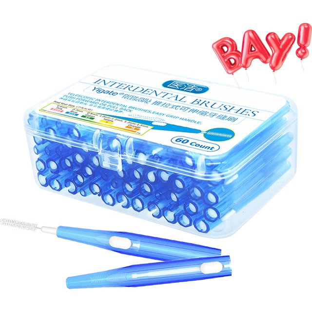 0.6-1.5mm 60PCS Interdental Brush Teeth Cleaning Orthodontics Oral Care Toothpick Dental Tool Floss Orthodontic Tooth Brush
