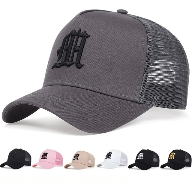 Unisex Personality M Letter Embroidery Baseball Net Caps Spring Summer Outdoor Adjustable Casual Hats Hip Hop Sunscreen Hat