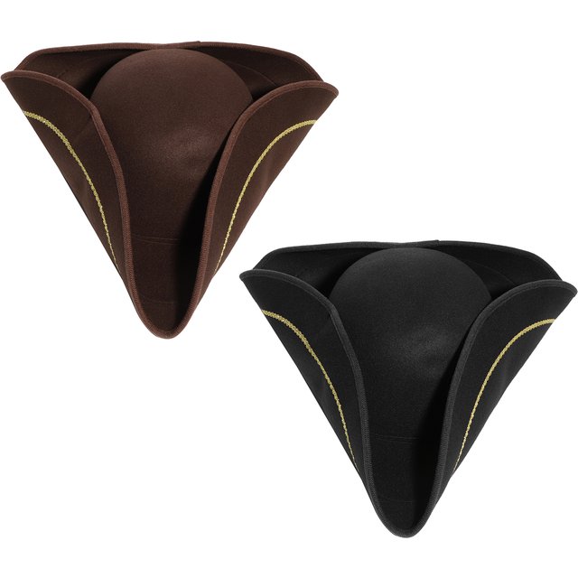 Chapeau de Pirate marron noir, chapeau de Pirate de Tricorn des caraïbes, chapeau de capitaine de Cosplay d'halloween, veste, chapeau de moineau, couvre-chef de mascarade