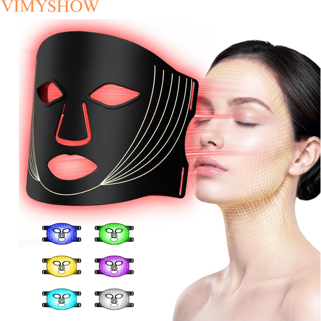Rechargeable 7 Colors Silicone Facial Beauty Mask Advanced LED Face Mask Skin Care Device for Glowing Skin Home and Salon Use