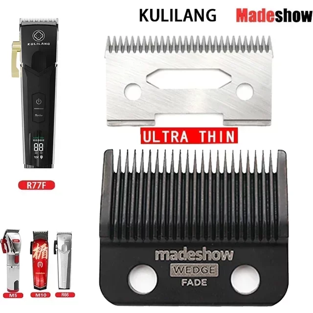 Madeshow Kulilang M5(F) M10 R66 R77F Wedge Fade Blades Hair Clipper Ultra Thin Blade Trimmer Replacement Original Cutter Head