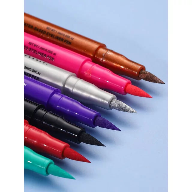 12 Colors Water-based Eyeliner Liquid Matte Red Quick-Drying Smudge-Proof Smooth Eyeliner Pen Long-Lasting Eyes Makeup Cosmetics