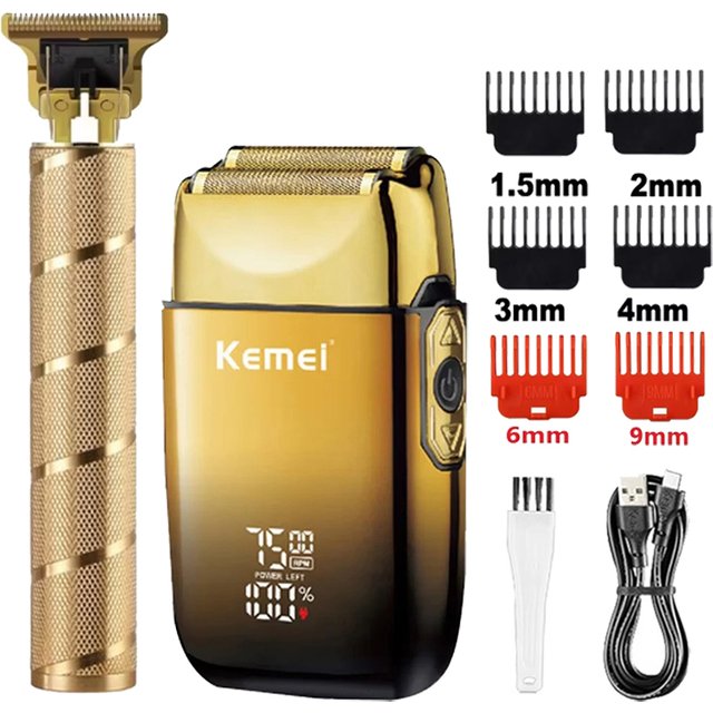 Kemei KM-TX10 T9 Hair Trimmer Electric Razor Foil Shavers Professional Beard Trimmer for men Grooming Kit Barber Clippers