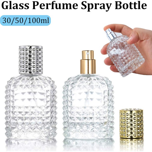 Bouteilles de parfum en verre transparent épais, brume Fine, pulvérisateur en forme d'ananas, bouteille d'échantillon vide et rechargeable, 30/50/100ML