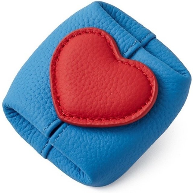 Casual Solid Color Cowhide Coin Purse Square Multi-function Coin Purse Love Heart Mini Cosmetic Bag Jewelry Pouch Gifts