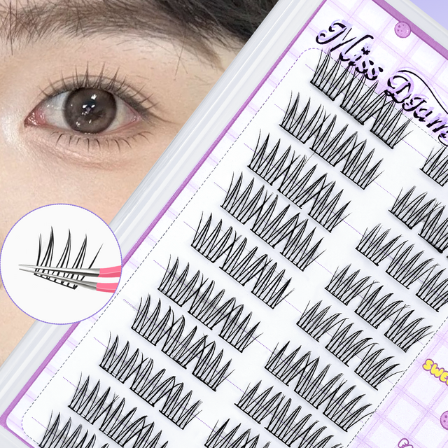 No Glue Needed Idol False Eyelashes Large Capacity 7-9mm Self Adhesive Eyelashes DIY Lash Extension Korean Makeup Cluster Lashes