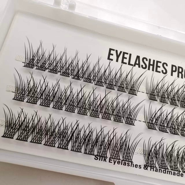 MU006 DIY Hand Made Eyelash Extension Segmented Flase Lashes Lash Bundles Soft Ribbon Strip Eyelashes Makeup Lashes