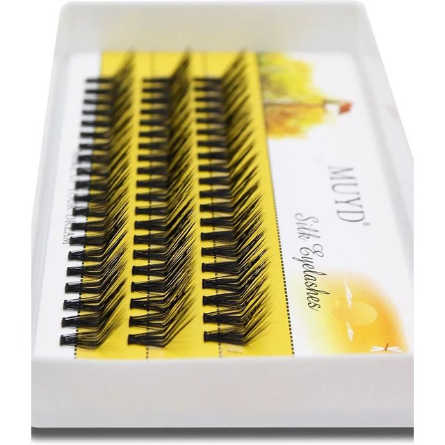 MUYD Prefessional M Curl Foxy Eyes Lashes Cluster Soft Silk Individual Eyelashes Extension Makeup False Eyelash L Curl Fox Eye