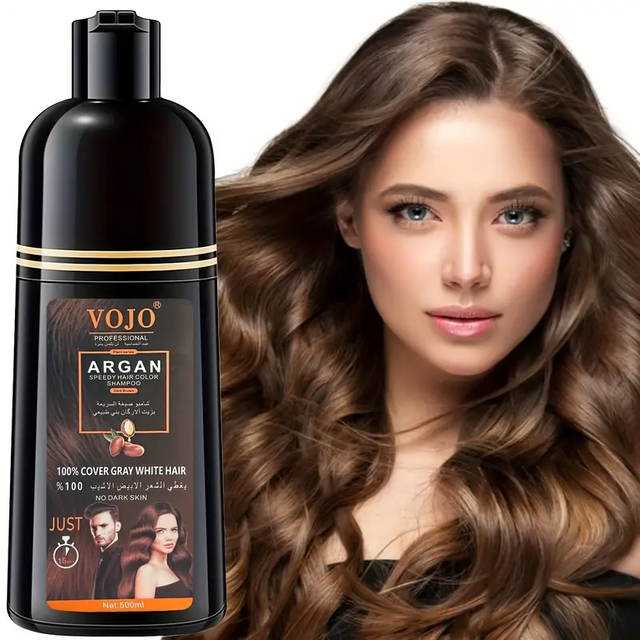 Unisex Adult Black Brown Hair Dye Shampoo,Hair Dye Shampoo Foam, Plant-Based Hair Color,not Damage,Washes Easily,Cover Gray Hair