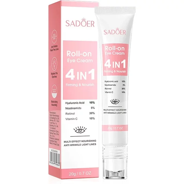 SADOER 4in1 Roll-on Moisturizing Eye Cream Anti Dark Circles Eyes Bags Firming Moisturizing Eye Serum Skin Care for Beauty Eyes