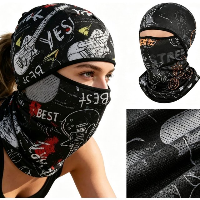 Motorcycle Balaclava Windproof Dustproof Full Face Mask Breathable Lightweight Biker Helmet Liner for Outdoor Riding Sports
