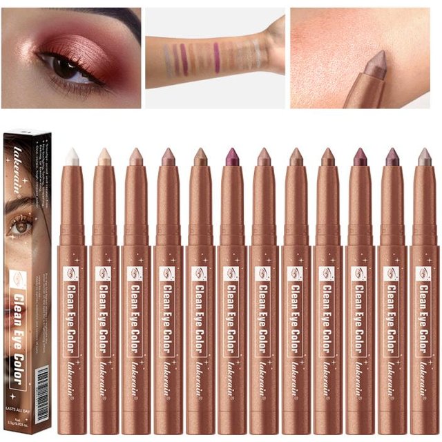 Highlighter White Makeup Eye Shadow Brightener Sticks for Eyes Pink Brown Eyeshadow Pencil High Gloss Pearlescent Shadow Sticks