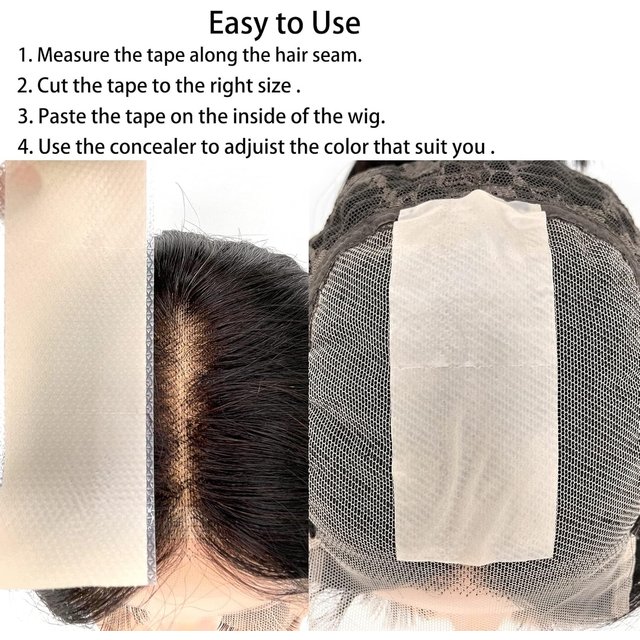 4*50cm/roll Silicone Wig Lace Cap Cover Sheets 1/2/3 Rolls Self-Adhesive Cover Tape Waterproof and Breathable Concealer Patch